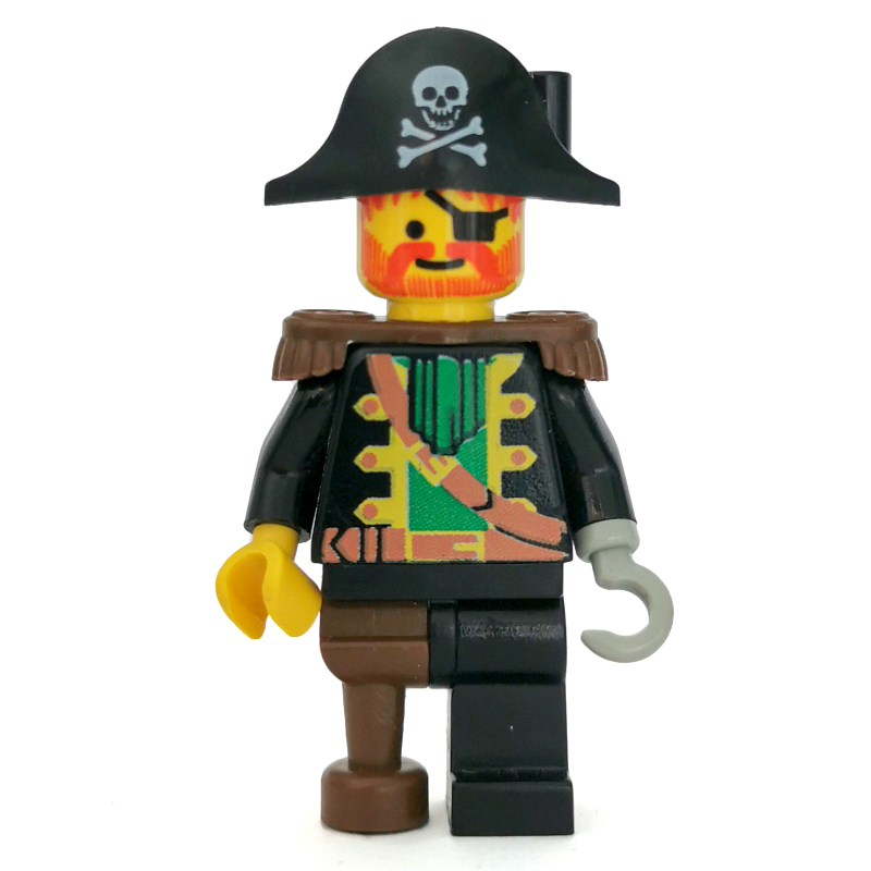 LEGO Pirate - Captain, Light Gray Hook, Bicorne with Skull, 3626a (fig-005267)