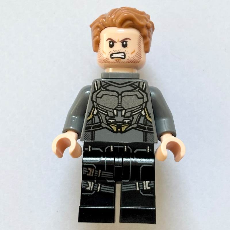 LEGO Star-Lord in Dark Bluish Gray and Silver Outfit with Hair (fig-005391)