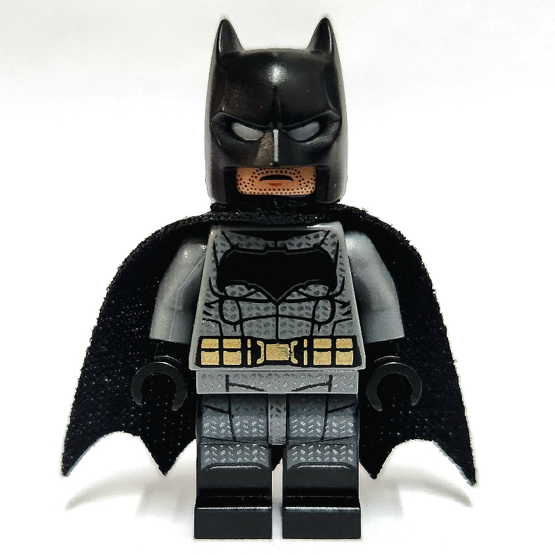 LEGO Batman, Dark Bluish Gray Suit, Black Cape and Cowl, Black Head, Large Batman Logo (fig-005404)