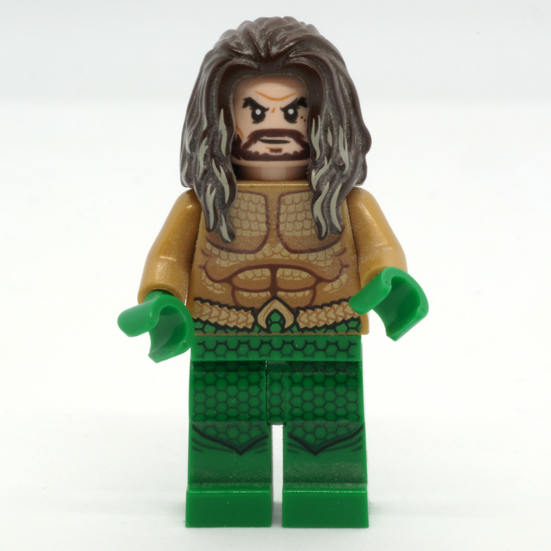 LEGO Aquaman, Dark Brown Hair, Green Hands (DCEU) (fig-005413)