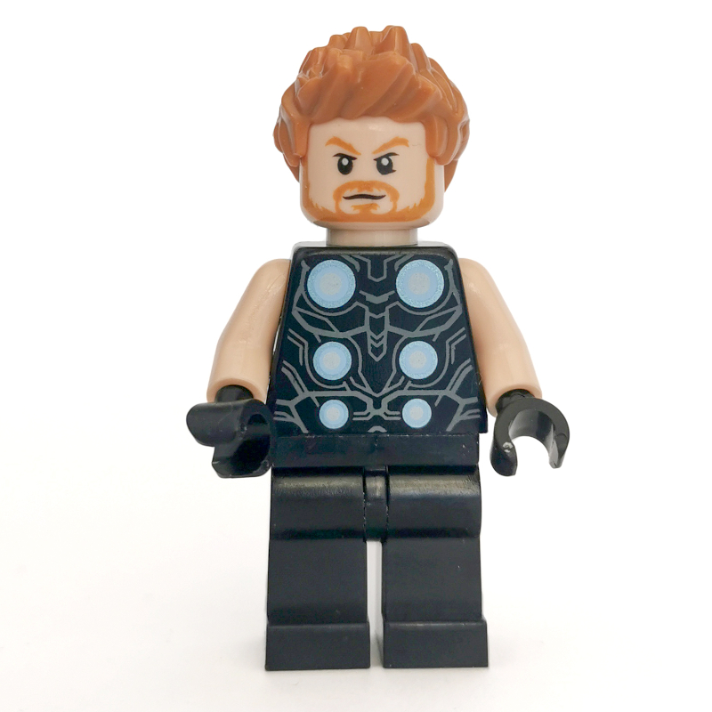 LEGO Thor with 6 Silver Circles on Chest and Medium Nougat Hair (fig-005437)