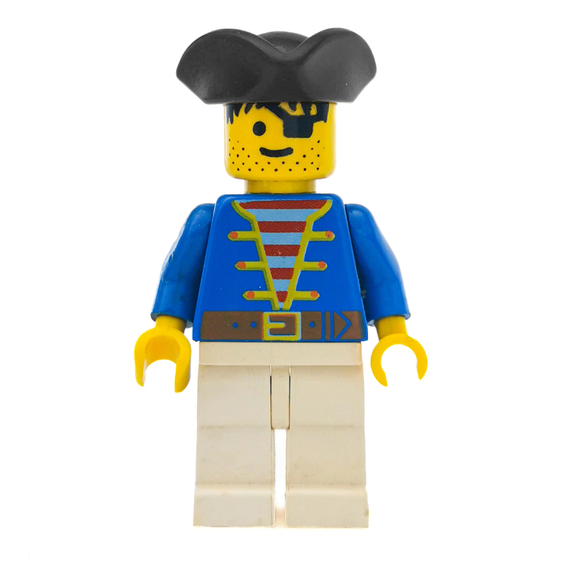 LEGO Pirate - Blue Jacket, White Legs, Black Tricorne (3626b Head) (fig-005503)