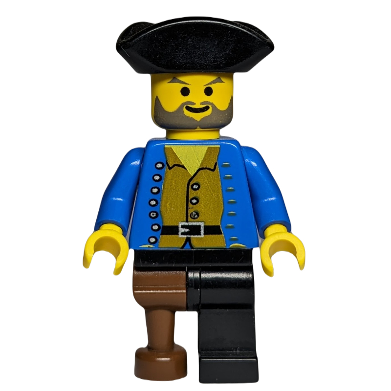 LEGO Pirate - Brown Shirt, Peg Leg, Black Tricorne (fig-005521)