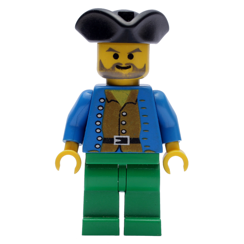LEGO Pirate - Brown Shirt, Green Legs, Black Tricorne (fig-005522)