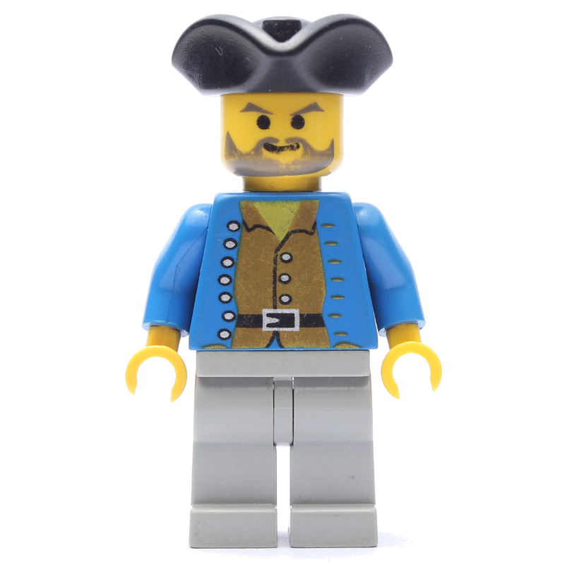 LEGO Pirate - Brown Shirt, Light Gray Legs, Black Tricorne (fig-005523)