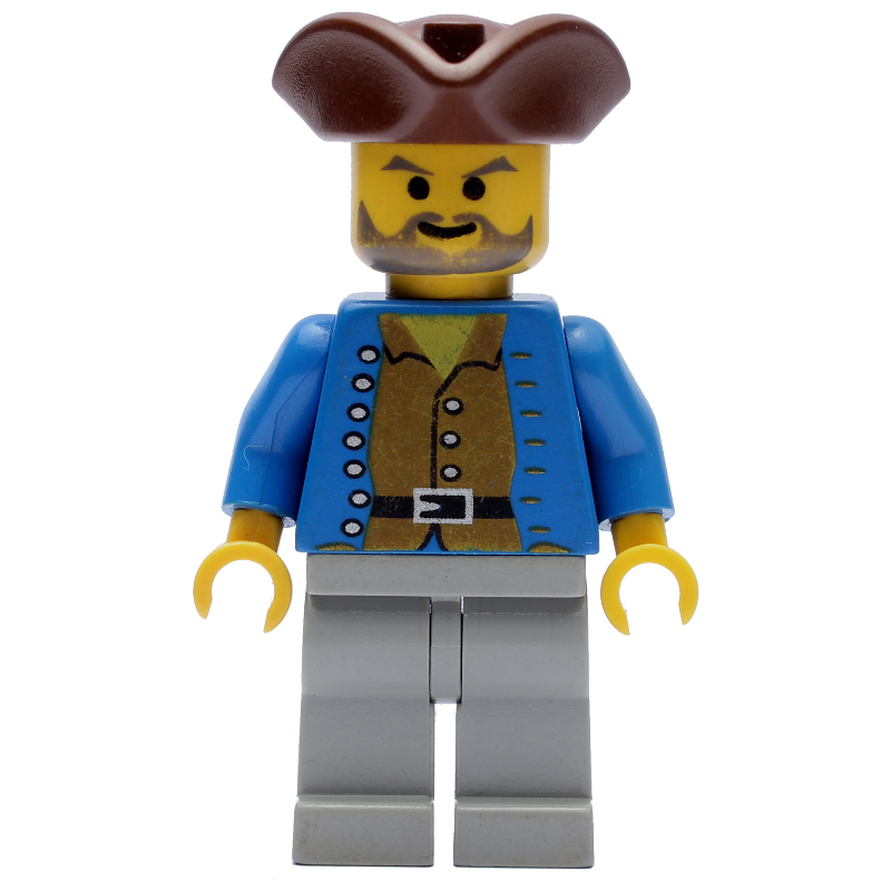 LEGO Pirate - Brown Shirt, Light Gray Legs, Brown Tricorne (fig-005524)