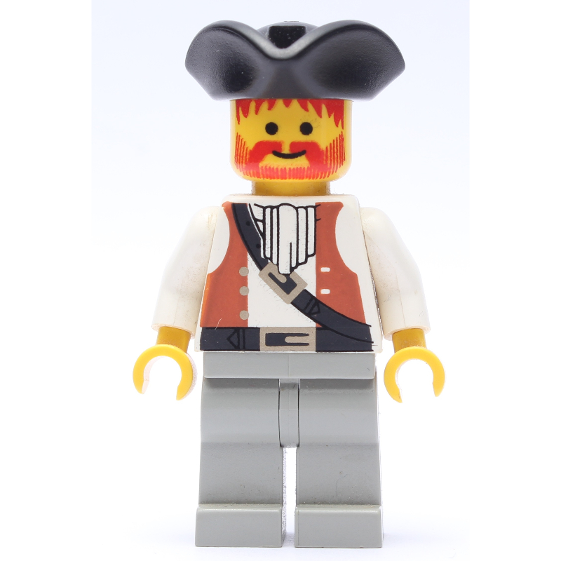 LEGO Pirate - Brown Vest, Light Gray Legs, Black Tricorne (fig-005526)
