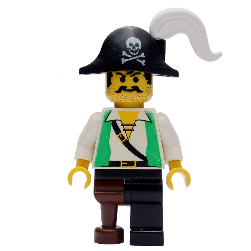 LEGO Pirate - Green Vest, Peg Leg, Black Bicorne (fig-005536)