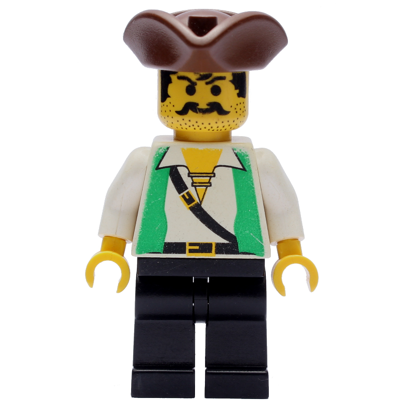 LEGO Pirate - Green Vest, Black Legs, Brown Tricorne (fig-005538)