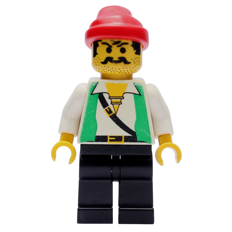 LEGO Pirate - Green Vest, Black Legs, Red Bandana (fig-005539)