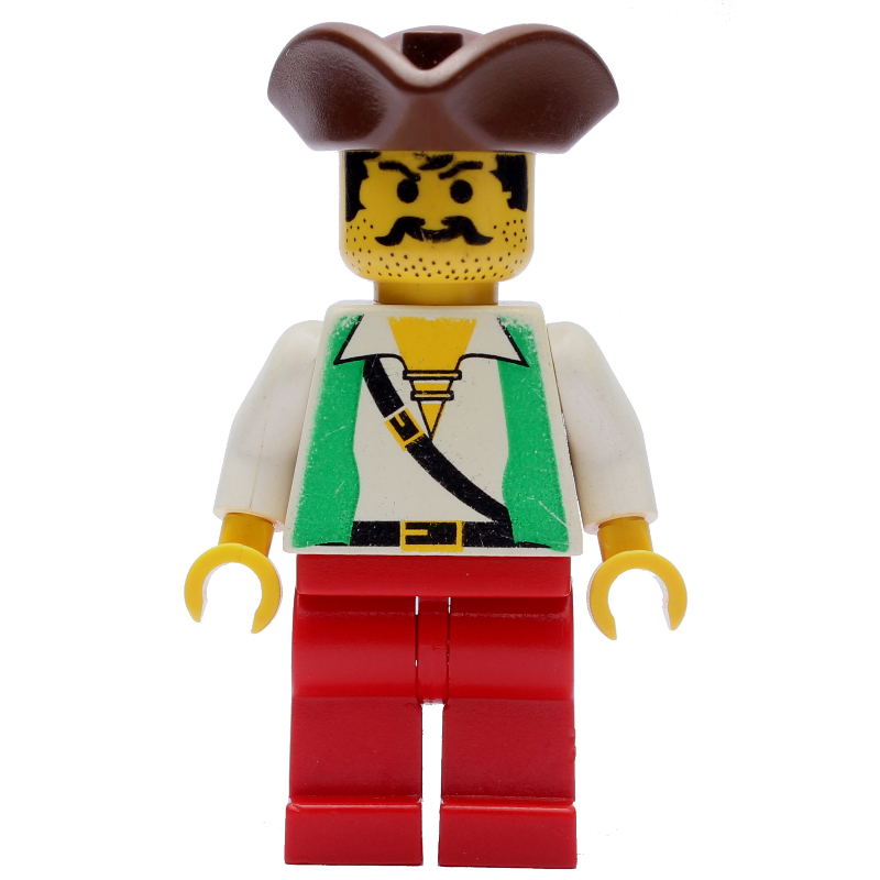 LEGO Pirate - Green Vest, Red Legs, Brown Tricorne (fig-005541)