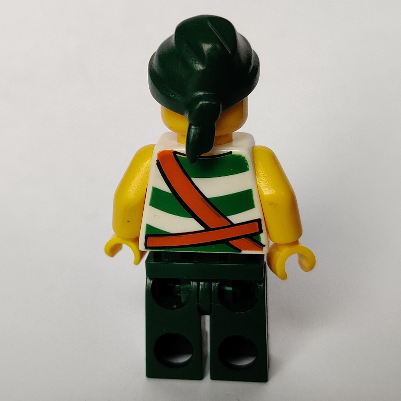 LEGO Pirate - Green Stripes, Dark Green Legs, Dark Green Bandana (fig-005548)