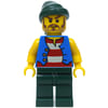 Pirate - Blue Vest, Dark Green Legs, Dark Green Bandana, Long Moustache