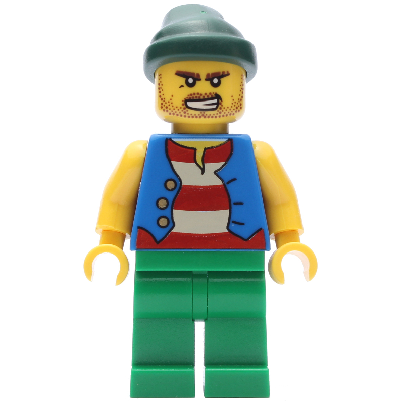 LEGO Pirate - Blue Vest, Green Legs, Dark Green Bandana (fig-005560)