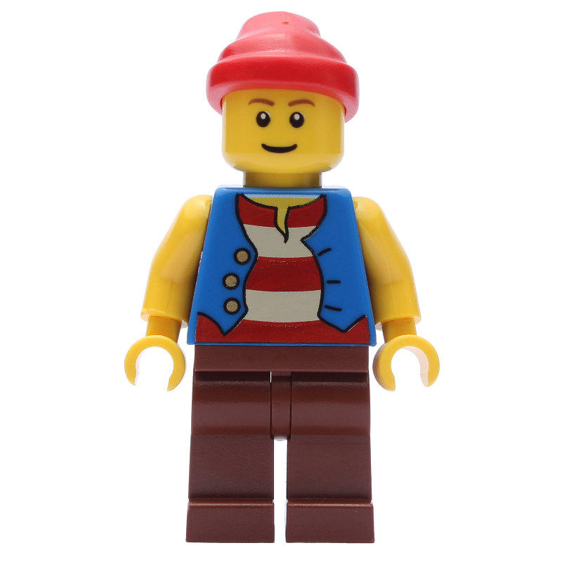 LEGO Pirate - Blue Vest, Reddish Brown Legs, Red Bandana, Reddish Brown Eyebrows (fig-005563)
