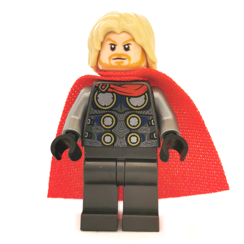 LEGO Thor with Printed Cape Front and Pearl Dark Gray Legs (fig-005591)