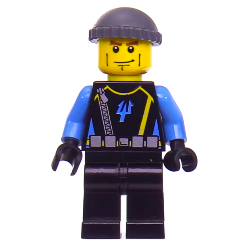 LEGO Aquaraider Diver 4 with Dark Bluish Gray Hat (fig-005761)