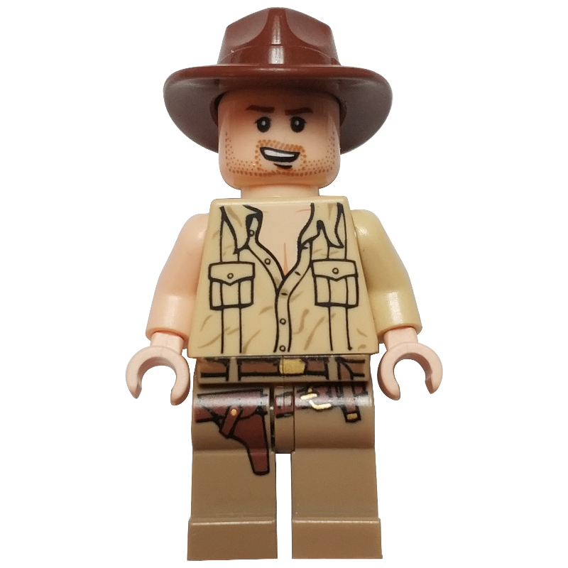 LEGO Indiana Jones in Open Tan Shirt, with Open Mouth (fig-005849)