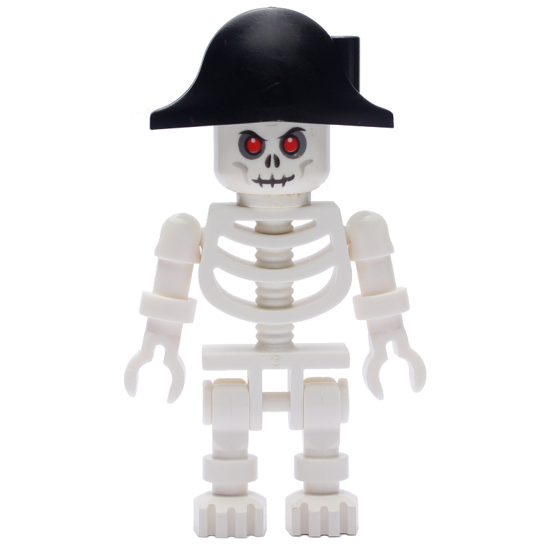 LEGO Skeleton, Red Eyes, Bicorne Hat (fig-005951)