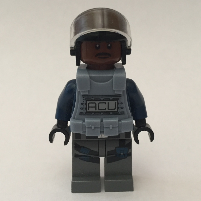 LEGO ACU Trooper with Sand Blue Armor and Reddish Brown Skin (fig-005978)