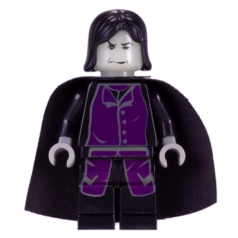 LEGO Professor Severus Snape, Glow in the Dark Head, Long Purple Robes with Dark Gray Buttons, Cape (fig-006049)