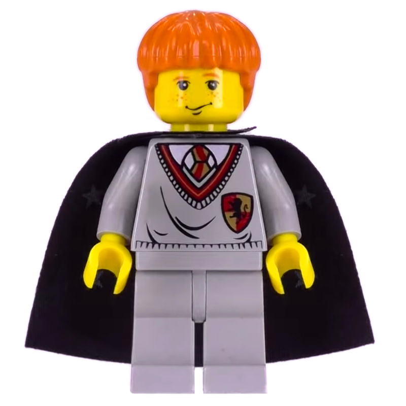 LEGO Ron Weasley, Yellow Skin, Gryffindor Sweater with Crest, Cape with Stars (fig-006051)