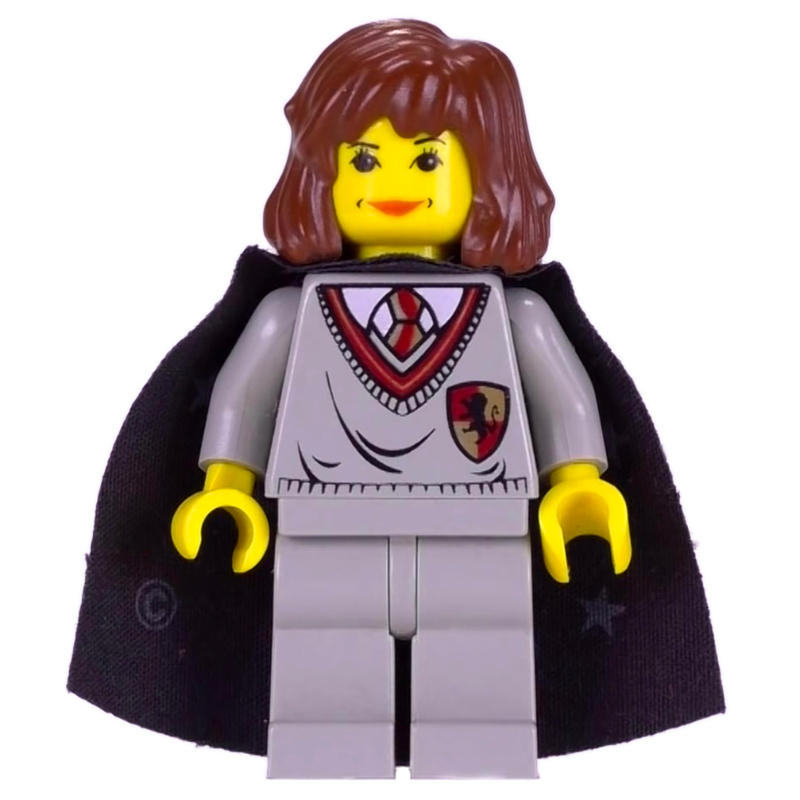 LEGO Hermione Granger, Yellow Skin, Gryffindor Sweater with Crest, Cape with Stars (fig-006059)