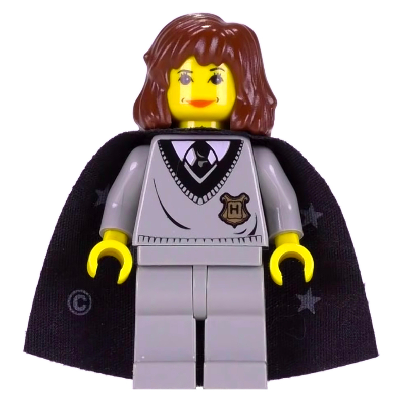 LEGO Hermione Granger, Yellow Skin, Hogwarts Sweater with Crest, Cape with Stars (fig-006061)
