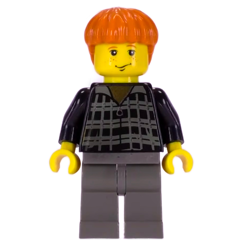 LEGO Ron Weasley, Yellow Skin, Plaid Sweater (fig-006066)