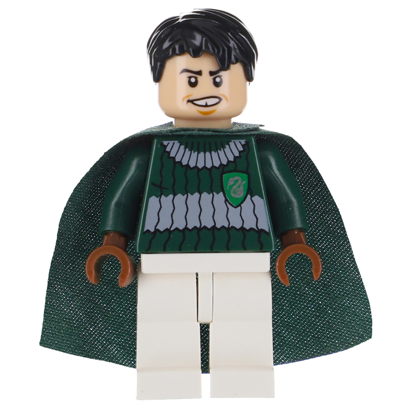 LEGO Marcus Flint, Dark Green, Dark Bluish Gray, and White Slytherin Quidditch Uniform - 3626c Head (fig-006079)