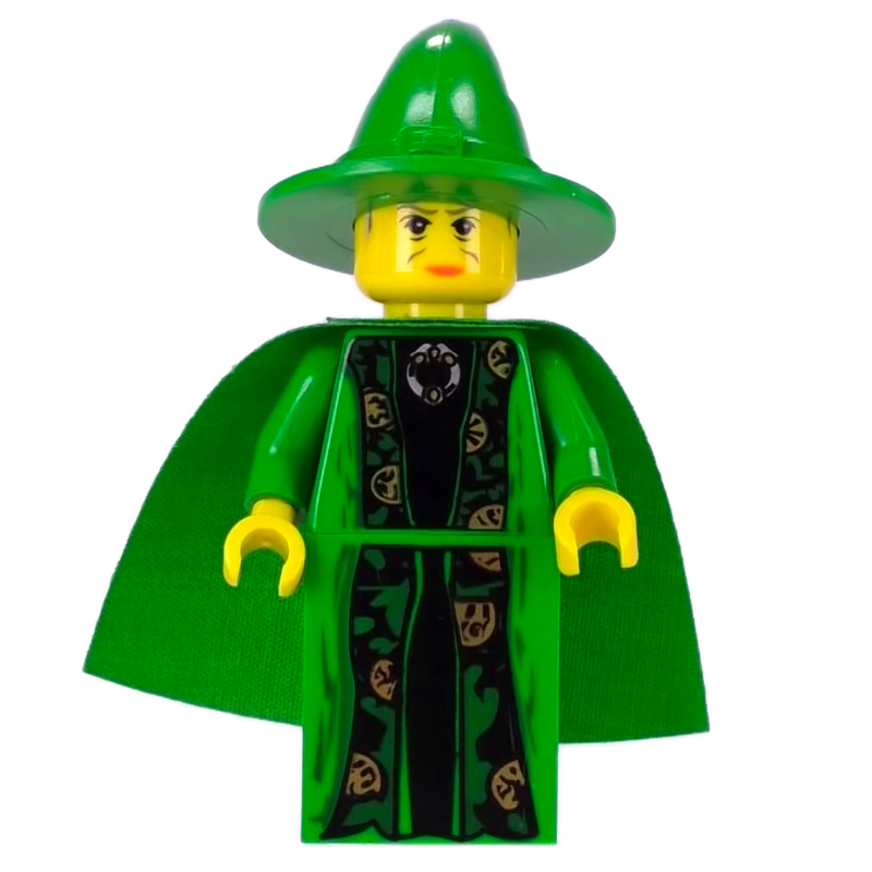 LEGO Professor Minerva McGonagall, Yellow Skin, Green Robes, Hat, Cape (fig-006093)