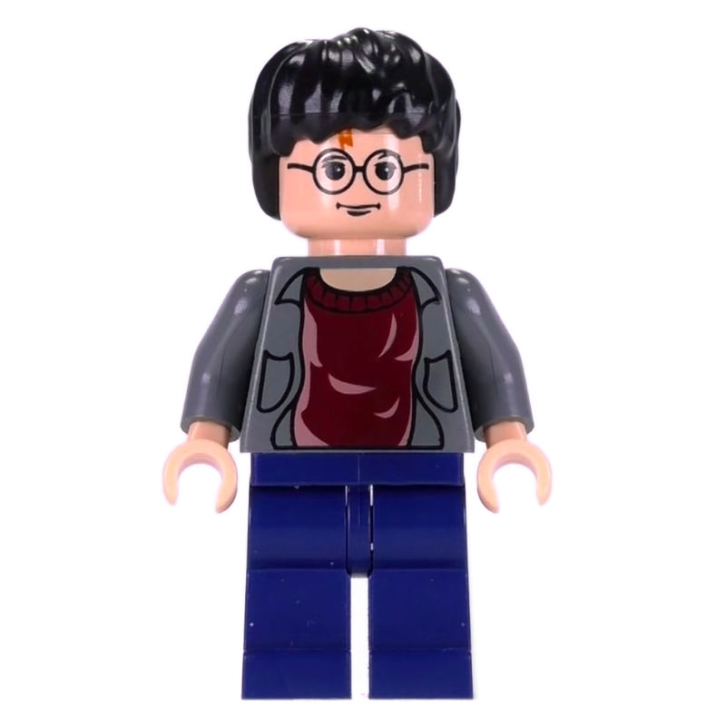 LEGO Harry Potter, Open Dark Bluish Gray Jacket over Dark Red Shirt, Dark Blue Legs (fig-006108)