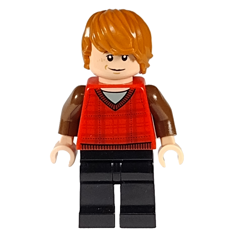LEGO Ron Weasley, Red Tartan Sweater Vest, Black Legs (fig-006132)