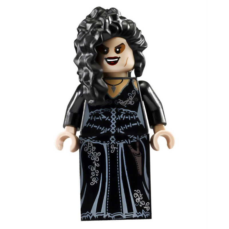 LEGO Bellatrix Lestrange, Black Dress, Printed Skirt (fig-006137)