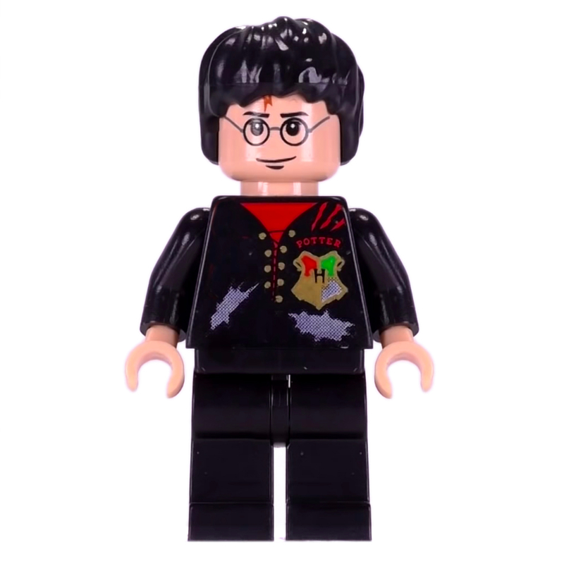LEGO Harry Potter, Tournament Uniform Tattered Black Jacket with Hogwarts Crest (fig-006144)