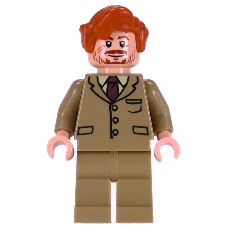 LEGO Remus Lupin, Dark Tan Suit, Dark Orange Hair (fig-006157)