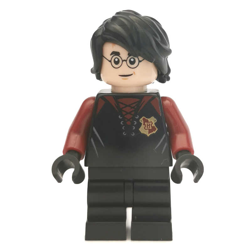 LEGO Harry Potter, Tournament Uniform Black and Dark Red with Hogwarts Crest, Medium Legs (fig-006171)