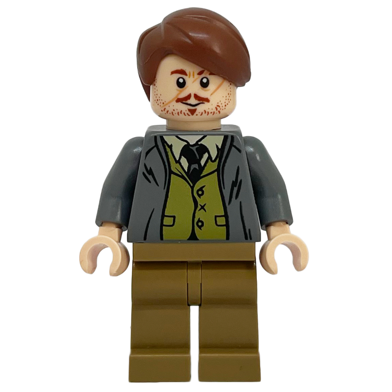 LEGO Remus Lupin, Dark Bluish Gray Jacket over Olive Green Vest (fig-006181)