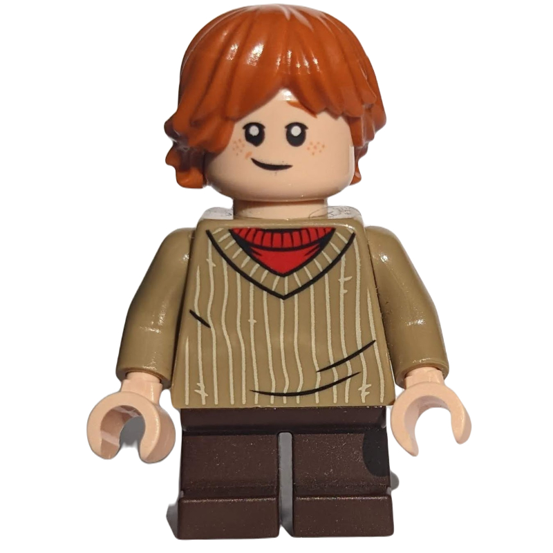 LEGO Ron Weasley, Dark Tan Sweater with Stripes, Short Legs (fig-006194)