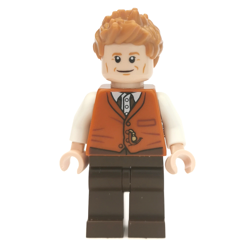 LEGO Newt Scamander, Dark Orange Vest over White Shirt (fig-006198)