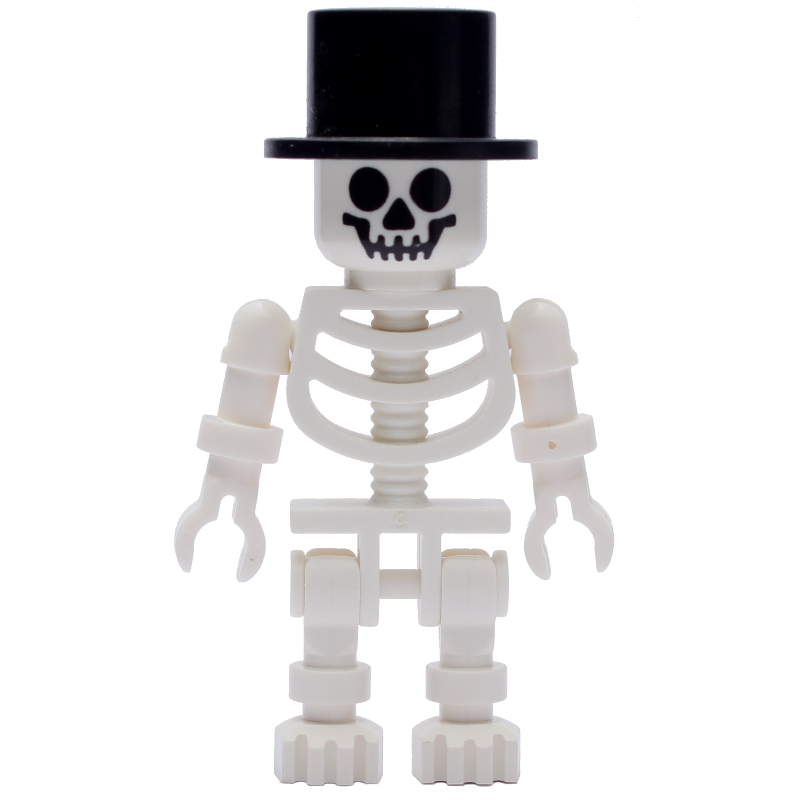 LEGO Skeleton, Standard Face, Top Hat, Ball Joint Arms (fig-006244)