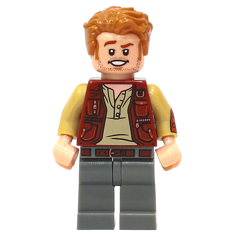 LEGO Owen Grady with Reddish Brown Vest, and Dark Bluish Gray Legs with Belt (fig-006262)