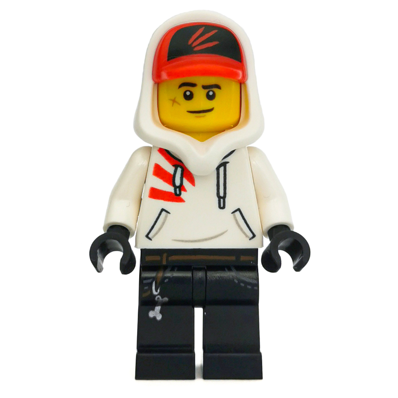 LEGO Jack Davids, White Hoodie with Hood and Red Cap (fig-006319)