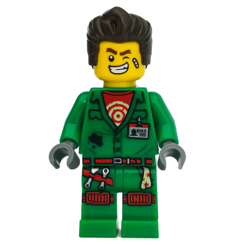 LEGO Douglas Elton / El Fuego, Green Outfit with Hair (fig-006325)