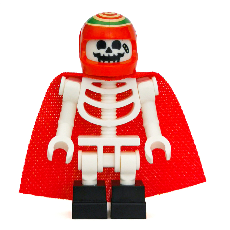 LEGO Douglas Elton / El Fuego, Skeleton with Red Helmet and Cape, Black Feet (fig-006360)