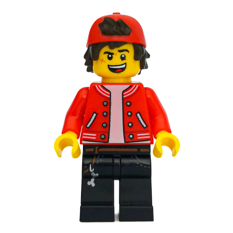 LEGO Jack Davids, Red Jacket with Backwards Red Cap, Scared / Open Mouth (fig-006364)