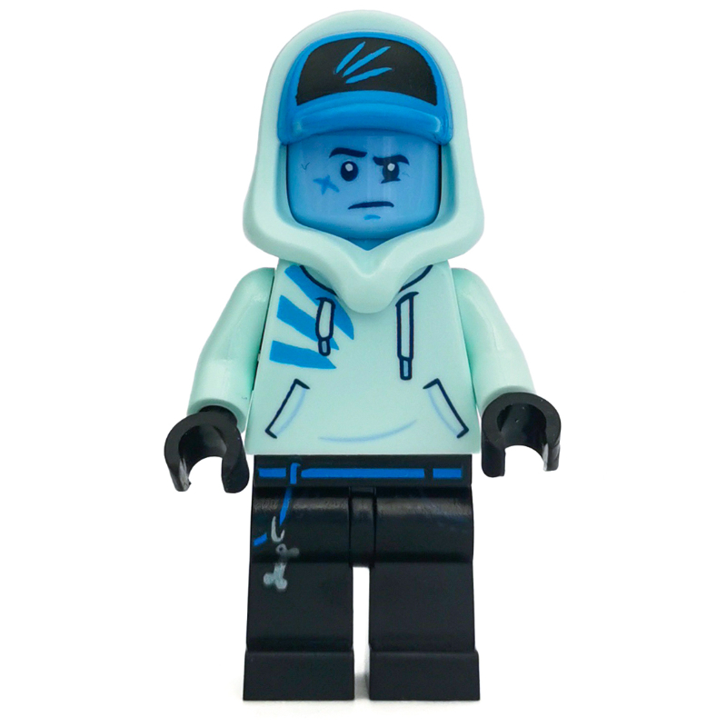 LEGO Jack Davids, Light Aqua Hoodie with Hood and Dark Azure Cap (fig-006366)