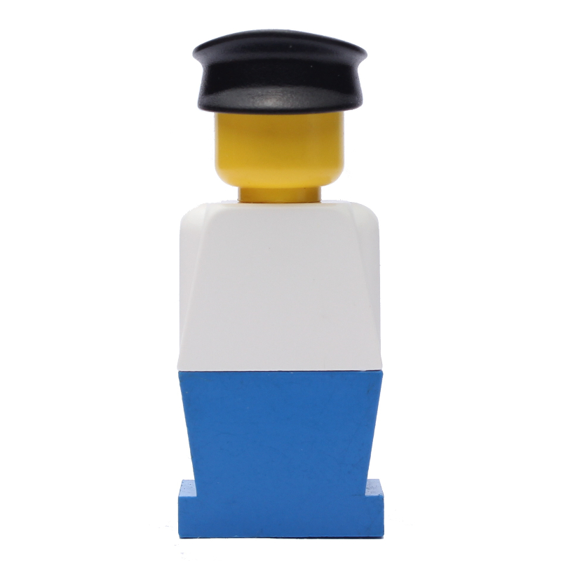 LEGO LEGOLAND White Torso, Blue Legs, Black Hat (fig-006383)