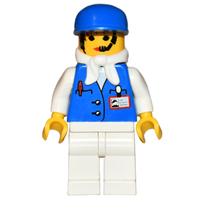 LEGO Assistant - Female, White Bandanna, Blue Cap (fig-006391)
