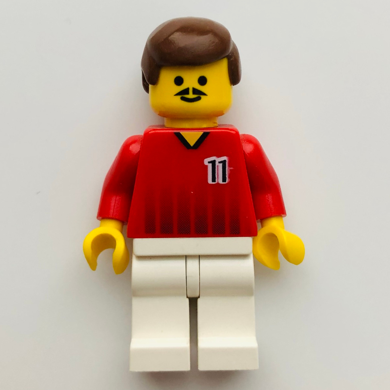LEGO Soccer Player Red Torso, White Legs, #11 (fig-006410)